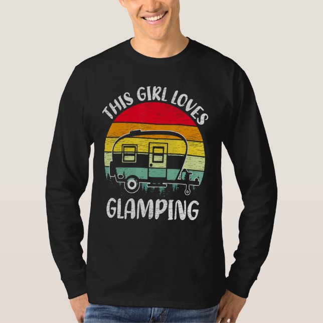 Camiseta Retro Vintage Glamping This Girl Loves Glamping (Frente)