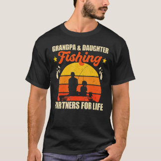 Camiseta Retro Vintage Grandpa Daughter Fishing Partner For