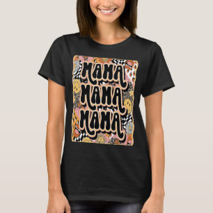 Camiseta Retro Vintage Groovy 70 e 80 Hippie Mãe Mãe Mãe Mo