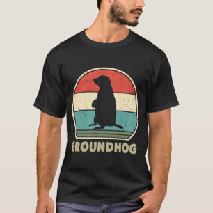 Camiseta Retro Vintage Groundhog Para Homens Mulheres Crian