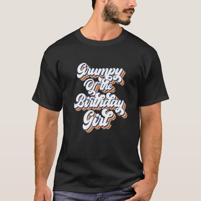 Camiseta Retro Vintage Grumpy Da Rapariga De Aniversário (Frente)