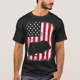 Camiseta Retro Vintage Guiné porco, Bandeira Americana, 4 D