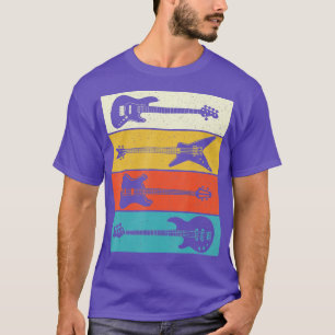 Camiseta Retro Vintage Guitars Bass Música De Violão Bas