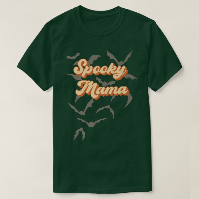 Camiseta Retro Vintage Halloween, Spooky Mama (Frente do Design)