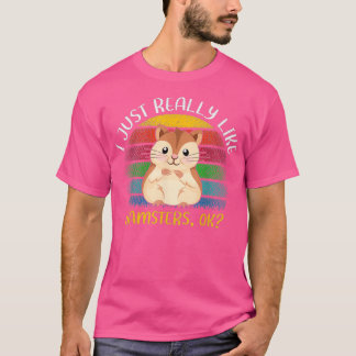 Camiseta Retro Vintage Hamster Lover Eu Realmente Gosto