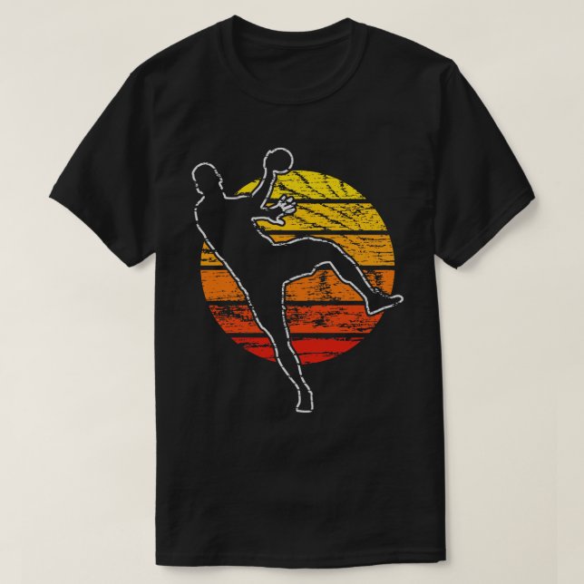 Camiseta Retro Vintage Handball Player (Frente do Design)