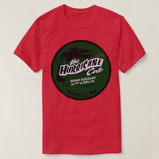 Camiseta Retro Vintage Hurricane Café Seattle (Frente do Design)