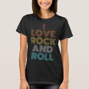 Camiseta Retro Vintage I Love Rock and Roll