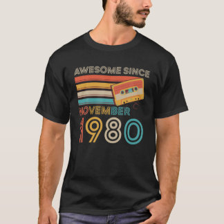 Camiseta Retro Vintage Incrível Desde Novembro De 1980 41Ru