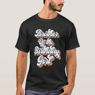 Camiseta Retro Vintage Irmão da Garota de Aniversário