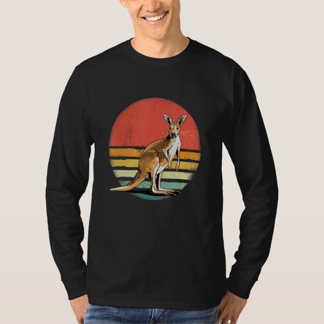 Camiseta Retro Vintage Kangaroo Australia Animal Zookeeper  (Frente)