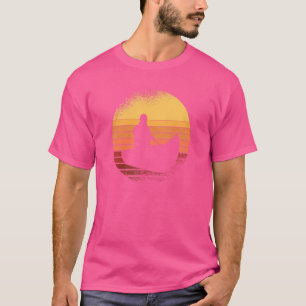 Camiseta Retro Vintage Kayak Canoe Sunset Kayaking Paddling