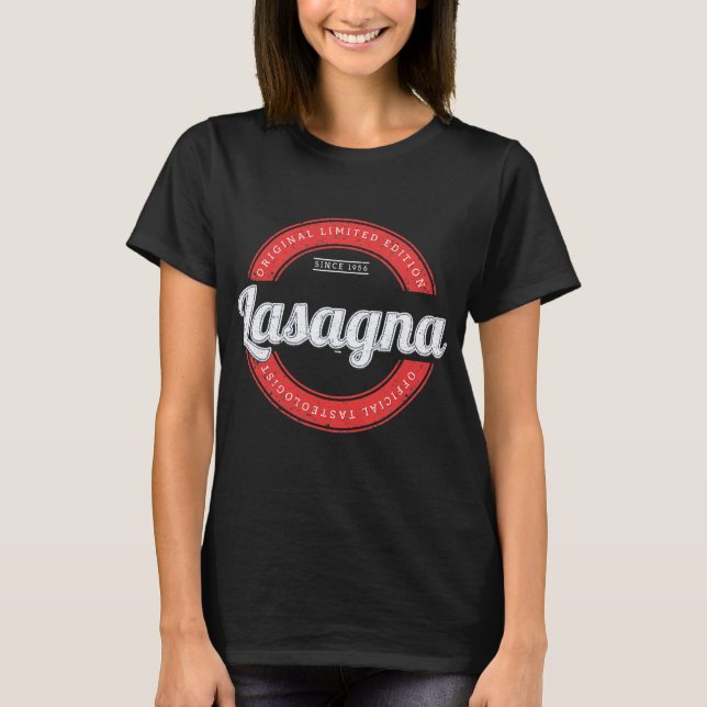 Camiseta Retro Vintage Lasagna Amantes Italianos (Frente)