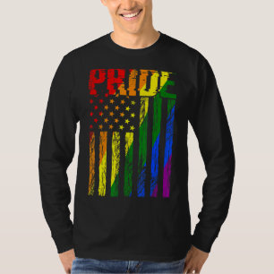 Camiseta Retro Vintage Lgbt Pride Americano Bandeira Lésbic