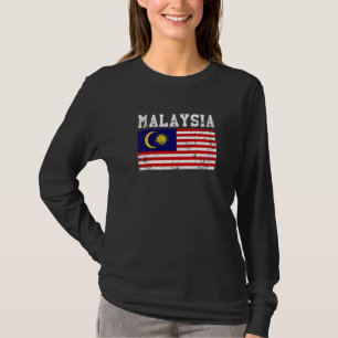 Camiseta Retro Vintage Malásia Sinalizador Raízes Malaias