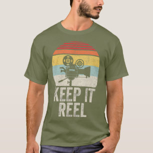 Camiseta Retro Vintage Mantenha-o em bobina Cineastas e