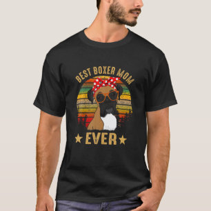 Camiseta Retro Vintage Melhor Boxer Mãe Cachorro Mãe Mãe