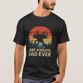 Camiseta Retro Vintage Melhor Pai Axolotl Todos Os Dias