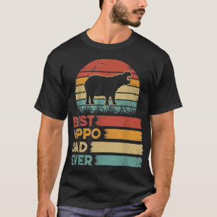 Camiseta Retro Vintage Melhor Pai de Hippo que Sobrevive a