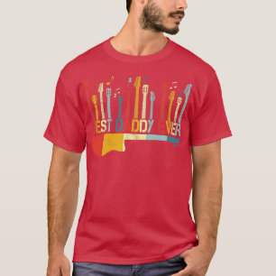 Camiseta Retro Vintage Melhor Pai De Violão Sobre Guitari