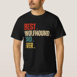 Camiseta Retro vintage Melhor Pai de Wolfhound Nunca gruna 