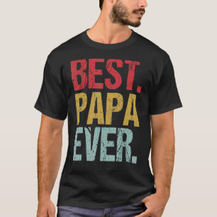 Camiseta Retro Vintage Melhor Papa Nunca Novo Pai da Vida P