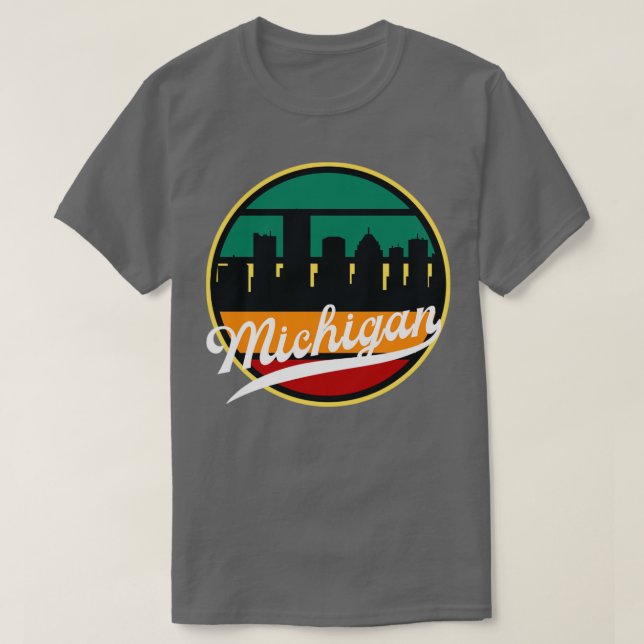 Camiseta Retro Vintage Michigan (Frente do Design)