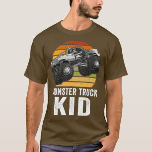 Camiseta Retro Vintage Monster Truck Kid pai Carros Lover