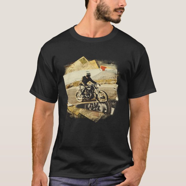 Camiseta Retro Vintage Motorcycle Rider (Frente)
