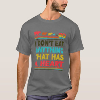 Camiseta Retro Vintage Não Como Nada Que Tenha Coração