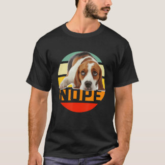 Camiseta Retro Vintage Nope Lazy Beagle Dog Pet Owner Man