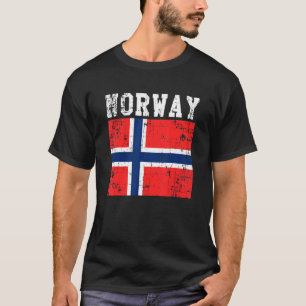Camiseta Retro Vintage Noruega Bandeira Raízes Norueguesas