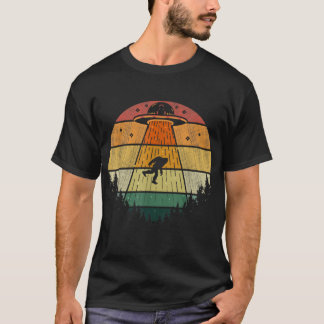 Camiseta Retro Vintage OVNI Bigfoot Abdução Funny Sasquatc