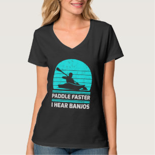 Camiseta Retro Vintage Paddle Mais Rápido Eu Ouço Banjos Ka