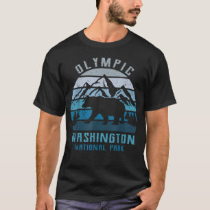 Camiseta Retro Vintage Parque Nacional Olímpico Para Caminh