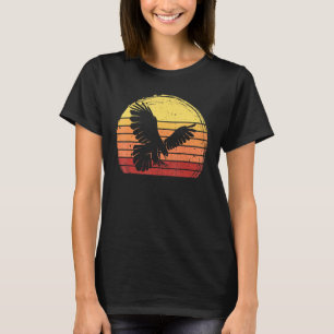 Camiseta Retro Vintage Peregrine Falcon Silhout Sun
