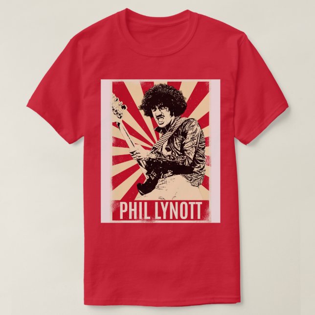 Camiseta Retro Vintage Phil Lynott TShirt (Frente do Design)