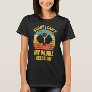 Camiseta Retro Vintage Pickleball Sorry I Can t My Paddle N