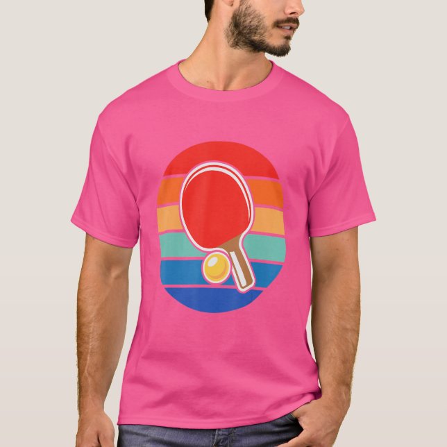 Camiseta Retro Vintage Ping Pong Player (Frente)