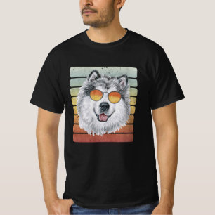 Camiseta Retro Vintage Pôr do Sol Mãe Pai Malamute do Alasc