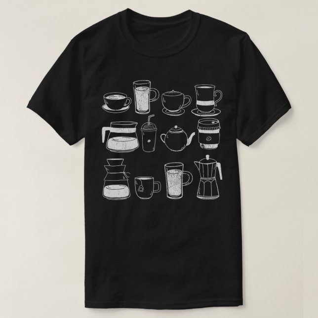 Camiseta Retro Vintage Pote Café Coffeemaker Barista C (Frente do Design)
