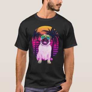 Camiseta Retro Vintage Pug Dog Tropical Beach Summer Vacat