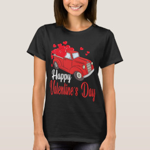 Camiseta Retro Vintage Red Truck Hearts Happy Vale