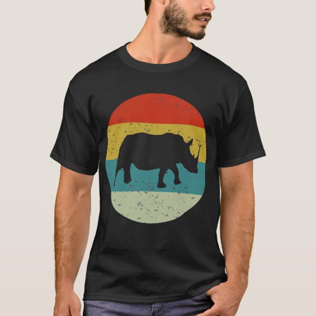 Camiseta retro vintage rhino (Frente)