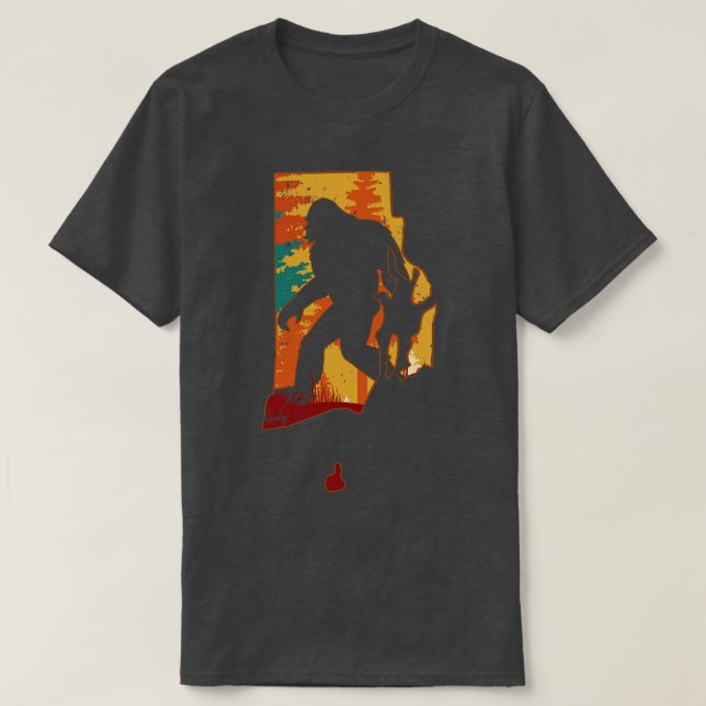 Camiseta Retro Vintage Rhode Island (Frente do Design)