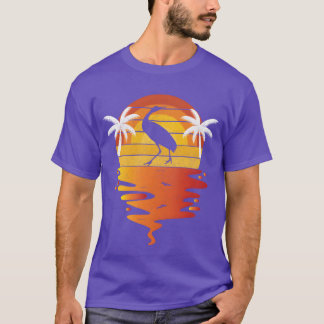 Camiseta Retro Vintage Sandhill Crane Bird 70s Sunset frien