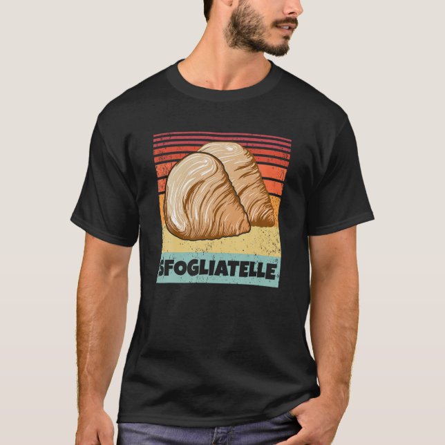Camiseta Retro Vintage Sfogliatelle - Gráfico de pastelaria (Frente)
