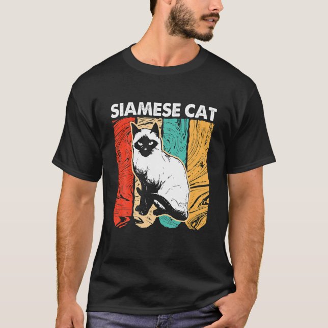 Camiseta Retro Vintage Siamese Cat (Frente)