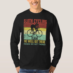 Camiseta Retro Vintage Sloth Cycling Team Lazy Sloth Em A B