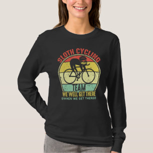 Camiseta Retro Vintage Sloth Cycling Team Lazy Sloth Em A B